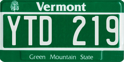 VT license plate YTD219