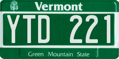 VT license plate YTD221