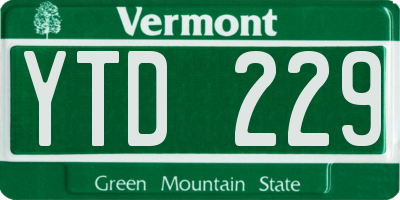 VT license plate YTD229