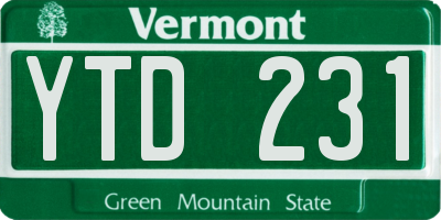 VT license plate YTD231