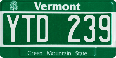 VT license plate YTD239