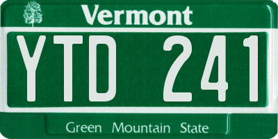VT license plate YTD241