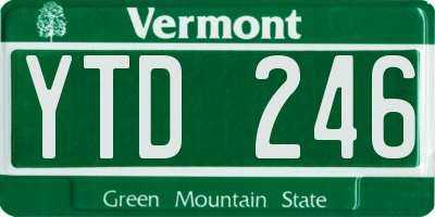 VT license plate YTD246