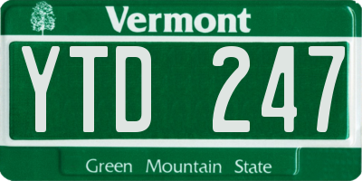VT license plate YTD247