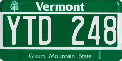 VT license plate YTD248