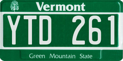 VT license plate YTD261