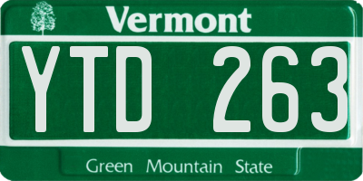 VT license plate YTD263