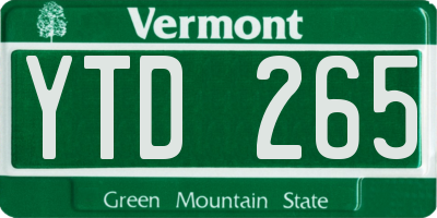 VT license plate YTD265
