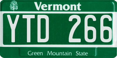 VT license plate YTD266