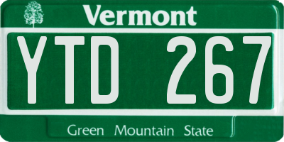 VT license plate YTD267