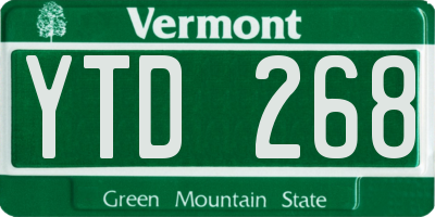 VT license plate YTD268