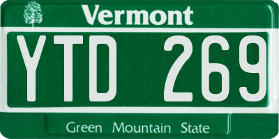 VT license plate YTD269