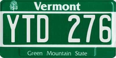 VT license plate YTD276