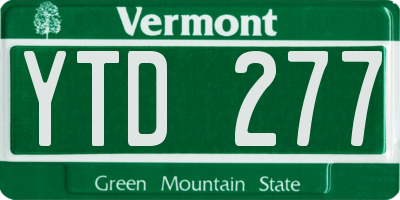 VT license plate YTD277