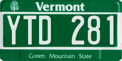 VT license plate YTD281