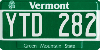 VT license plate YTD282