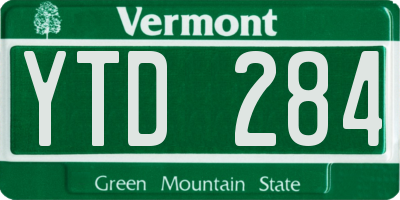 VT license plate YTD284