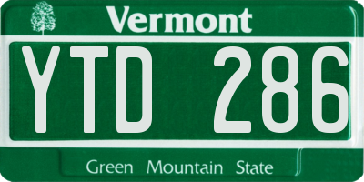 VT license plate YTD286