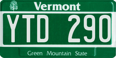 VT license plate YTD290