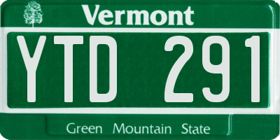 VT license plate YTD291