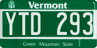 VT license plate YTD293