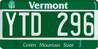 VT license plate YTD296