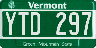 VT license plate YTD297