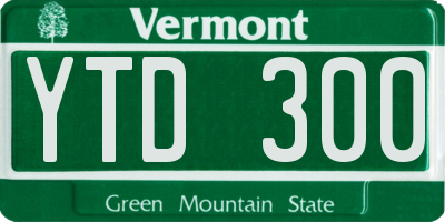 VT license plate YTD300