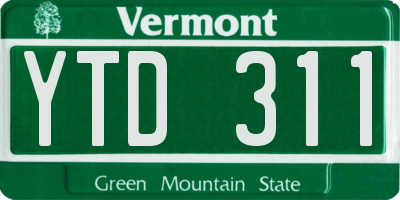 VT license plate YTD311