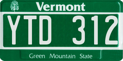 VT license plate YTD312