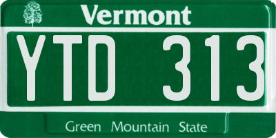 VT license plate YTD313