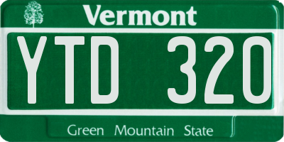VT license plate YTD320