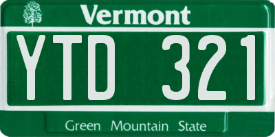 VT license plate YTD321