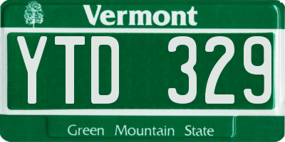 VT license plate YTD329
