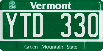 VT license plate YTD330