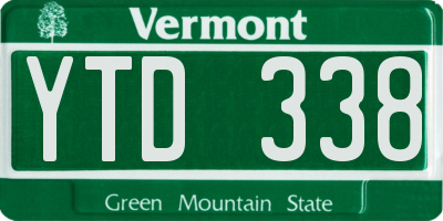 VT license plate YTD338