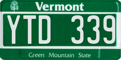VT license plate YTD339