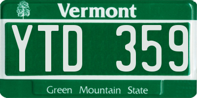 VT license plate YTD359