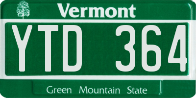 VT license plate YTD364