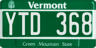 VT license plate YTD368