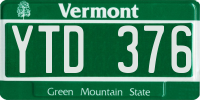 VT license plate YTD376