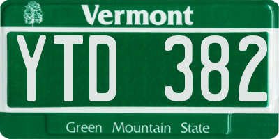 VT license plate YTD382