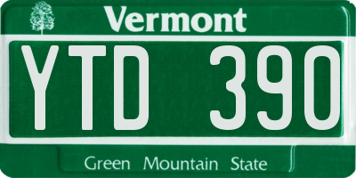 VT license plate YTD390