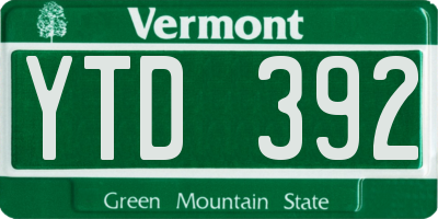 VT license plate YTD392