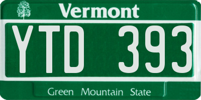 VT license plate YTD393