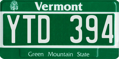 VT license plate YTD394
