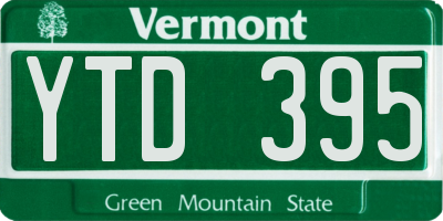 VT license plate YTD395