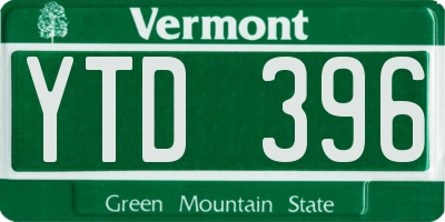 VT license plate YTD396