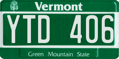 VT license plate YTD406
