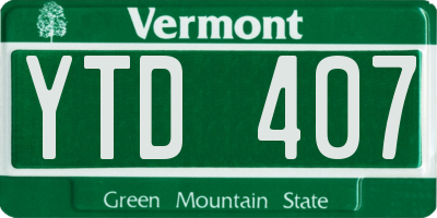 VT license plate YTD407